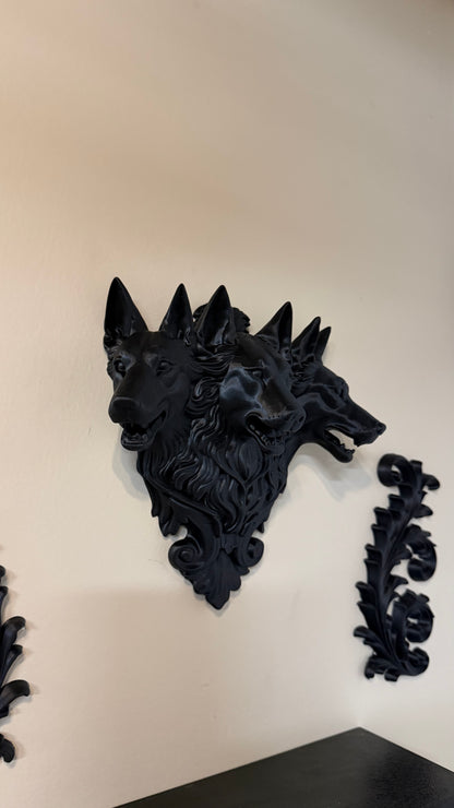 Cerberus Guardian of the Underworld Wall Sculpture Gothic Mythology Decor 3 Headed Dog Wall Art Dark Fantasy Home Decor Occult Wall Hanging